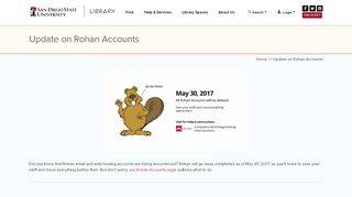 
                            2. Update on Rohan Accounts | SDSU Library and Information Access