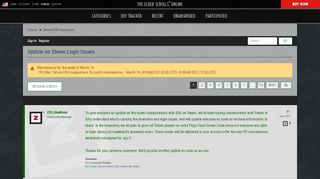 
                            13. Update on Steam Login Issues — Elder Scrolls Online