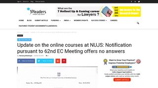 
                            9. Update on the online courses at NUJS: Notification pursuant to 62nd ...