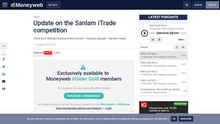 
                            6. Update on the Sanlam iTrade competition - Moneyweb