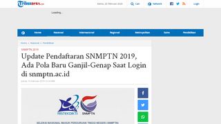 
                            11. Update Pendaftaran SNMPTN 2019, Ada Pola Baru Ganjil-Genap ...