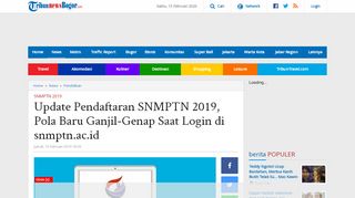 
                            12. Update Pendaftaran SNMPTN 2019, Pola Baru Ganjil ...