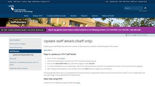 
                            6. Update staff details (Staff only) - CPUT