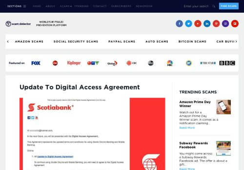 
                            13. Update To Digital Access Agreement | Scam Detector