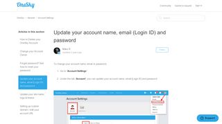 
                            9. Update your account name, email (Login ID) and password – OneSky