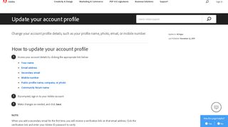 
                            3. Update your account profile - Adobe Help Center