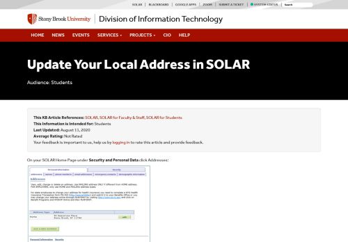 
                            10. Update Your Local Address in SOLAR | Division of ...