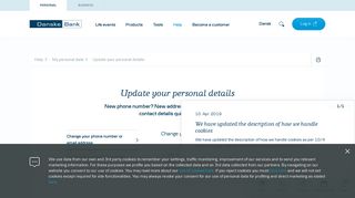 
                            5. Update your personal details - Danske Bank