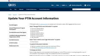 
                            3. Update Your PTIN Account Information | Internal Revenue Service