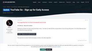 
                            8. Update - YouTube Go - Sign up for Early Access | MalwareTips Community