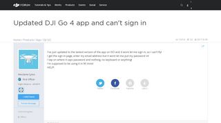 
                            2. Updated DJI Go 4 app and can't sign in | DJI FORUM