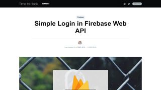 
                            8. [Updated] Simple Login in Firebase Web API - Time to Hack