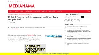 
                            5. Updated: Some of Naukri's passwords might have been ...