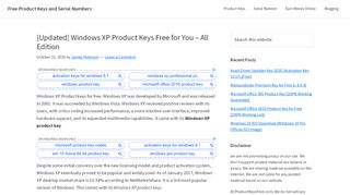 
                            8. [Updated] Windows XP Product Keys Free for You – All Edition