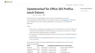 
                            12. Updateverlauf für Office 365 ProPlus (nach Datum) | Microsoft Docs