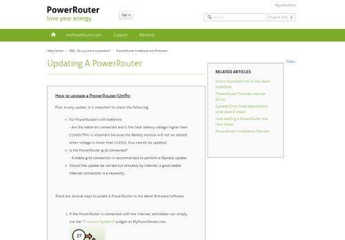 
                            4. Updating a PowerRouter – Help Center