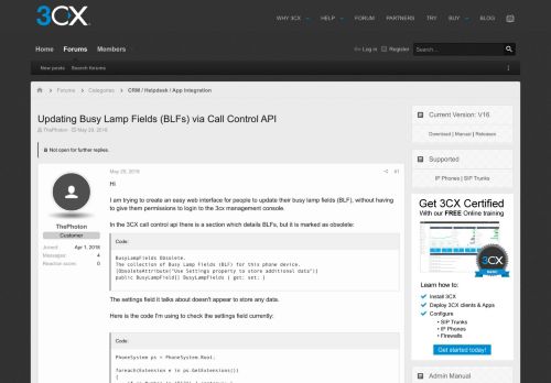 
                            11. Updating Busy Lamp Fields (BLFs) via Call Control API | 3CX ...