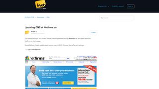 
                            10. Updating DNS at Netfirms.ca – KB.IWEB.COM