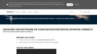 
                            6. Updating the software on your navigation device (MyDrive ... - TomTom