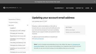 
                            5. Updating your account email address - Squarespace 5 Help