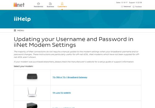 
                            11. Updating your Username and Password in iiNet Modem Settings | iiHelp