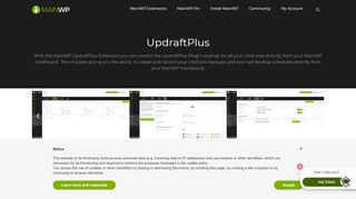 
                            10. UpdraftPlus Extension for MainWP