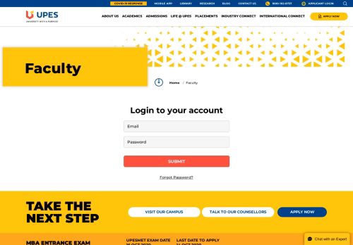 
                            3. UPES University - Faculty Login