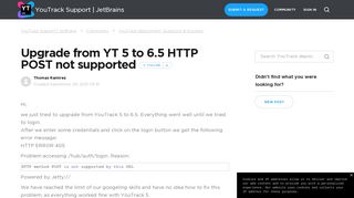 
                            10. Upgrade from YT 5 to 6.5 HTTP POST not supported – YouTrack ...
