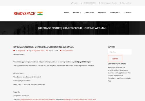 
                            8. [Upgrade Notice] Shared Cloud Hosting Webmail - ReadySpace ...
