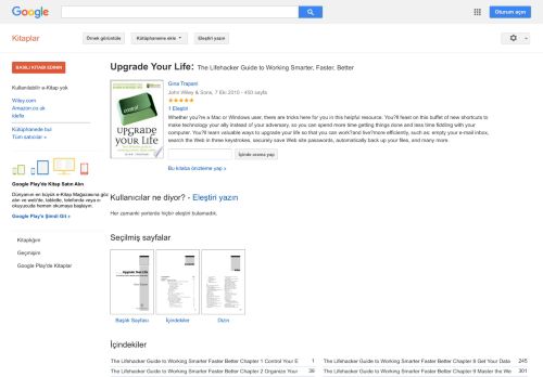 
                            11. Upgrade Your Life: The Lifehacker Guide to Working Smarter, ... - Google Kitaplar Sonucu