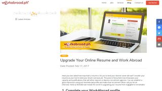 
                            3. Upgrade Your Online Resume and Work Abroad