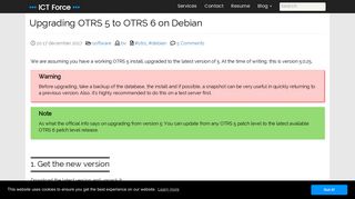 
                            4. Upgrading OTRS 5 to OTRS 6 on Debian ICTForce