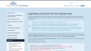 
                            6. Upgrading ownCloud with the Updater App — ownCloud 8.2 Server ...
