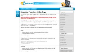 
                            6. Upgrading Plesk from 12.5 to Onyx the easy way - Contabo Blog