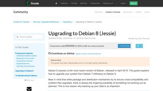 
                            6. Upgrading to Debian 8 (Jessie) - Linode