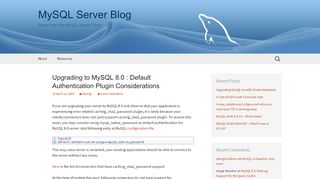 
                            1. Upgrading to MySQL 8.0 : Default Authentication Plugin ...