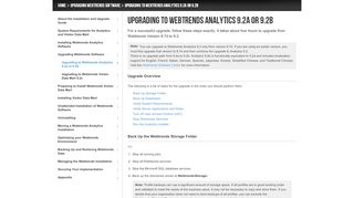 
                            13. Upgrading to Webtrends Analytics 9.2a or 9.2b