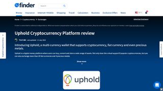 
                            6. Uphold Cryptocurrency Platform Review 2019 | finder.com