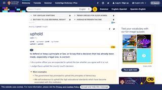 
                            12. UPHOLD | meaning in the Cambridge English Dictionary