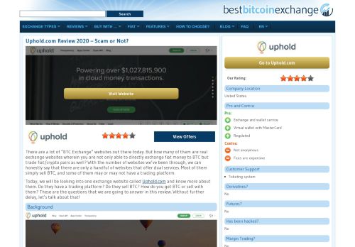 
                            4. Uphold.com Review 2019 – Scam or Not? | Best Bitcoin Exchange ...