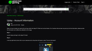 
                            8. Uplay - Account Information – Green Man Gaming