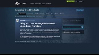 
                            9. uPlay Account Management Issue: Login Error Nonstop :: Assassin's ...