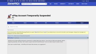 
                            7. uPlay Account Temporarily Suspended - PC Message Board for PC ...