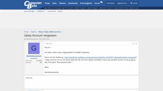 
                            11. Uplay Account vergessen | ComputerBase Forum