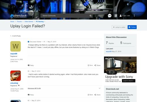 
                            9. Uplay Login Failed? - Overclock.net - An Overclocking Community