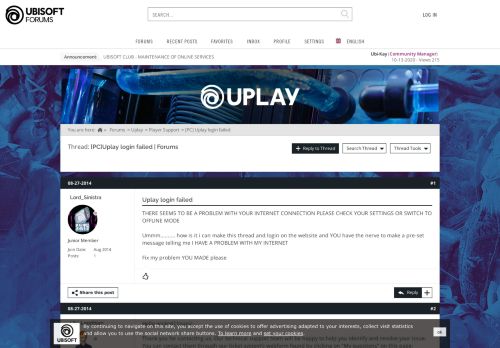 
                            1. Uplay login failed - Ubisoft Forums