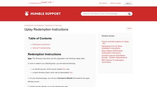 
                            6. Uplay Redemption Instructions – Humble Bundle