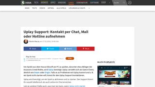 
                            5. Uplay Support: Kontakt per Chat, Mail oder Hotline aufnehmen – GIGA