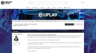 
                            1. Uplay will not allow me to log in and register a game? - Ubisoft ...