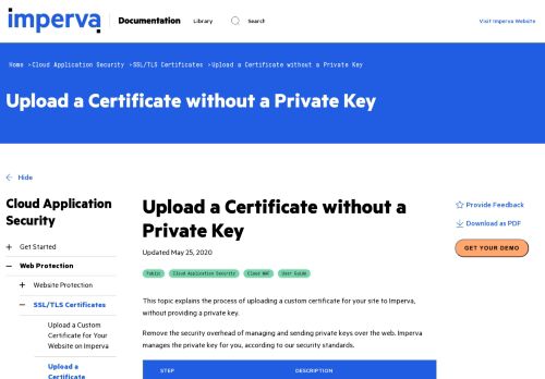 
                            6. Upload a Certificate without a Private Key